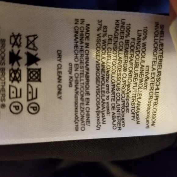 BROOKS BROTHERS 346 Black 2-Button Wool Blazer Sz2 - Picture 8 of 8